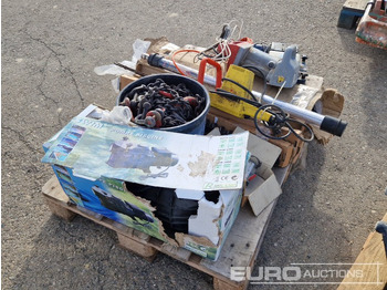 Construction equipment Pallet of Water Pump, Chains, Chainsaw, Electric Saw, Trailer Lights: picture 4