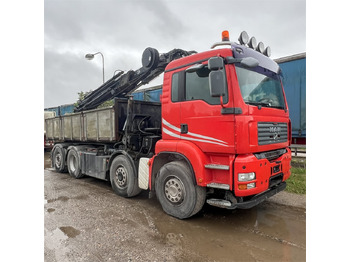 Tipper, Crane truck MAN TGA 8x4 Hydrodrive: picture 5