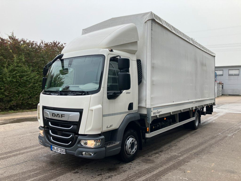 DAF FA LF 260 12t Spier Pritsche Plane LBW - Curtainsider truck: picture 1 DAF FA LF 260 12t Spier Pritsche Plane LBW - Curtainsider truck: picture 1