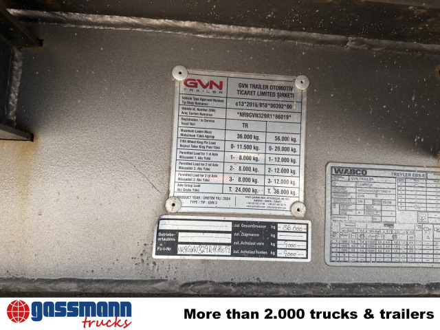GVN Trailer 329, Liftachse, Verbr. auf 3m, hydr. - Low loader semi-trailer: picture 3 GVN Trailer 329, Liftachse, Verbr. auf 3m, hydr. - Low loader semi-trailer: picture 3