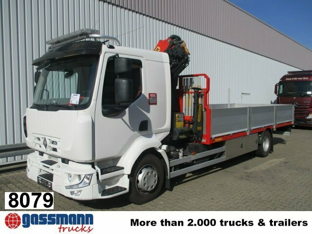 Renault Midlum 220 DXi 4x2 mit Kran Palfinger PK 11001 - Dropside/ Flatbed truck, Crane truck: picture 1 Renault Midlum 220 DXi 4x2 mit Kran Palfinger PK 11001 - Dropside/ Flatbed truck, Crane truck: picture 1