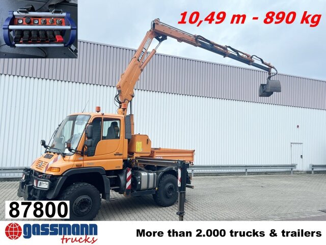 Unimog U400 4x4, Frontzapfwelle, Kipper, Kran MKG HKL - Tipper, Crane truck: picture 1 Unimog U400 4x4, Frontzapfwelle, Kipper, Kran MKG HKL - Tipper, Crane truck: picture 1