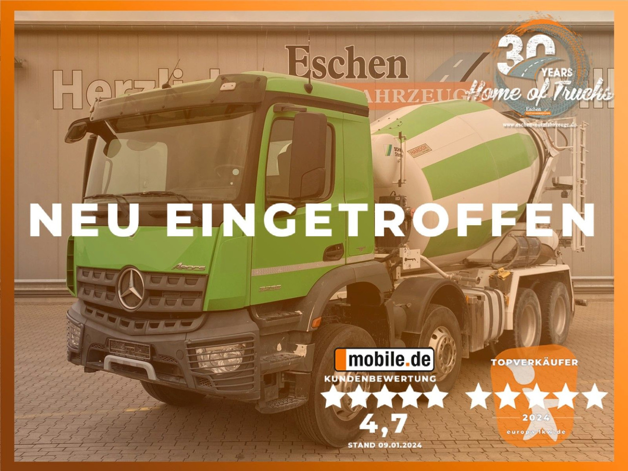 Mercedes-Benz 3236 Arocs | 9m³ Stetter*Klima*Navi*Blatt*1.Hand - Concrete mixer truck: picture 1 Mercedes-Benz 3236 Arocs | 9m³ Stetter*Klima*Navi*Blatt*1.Hand - Concrete mixer truck: picture 1