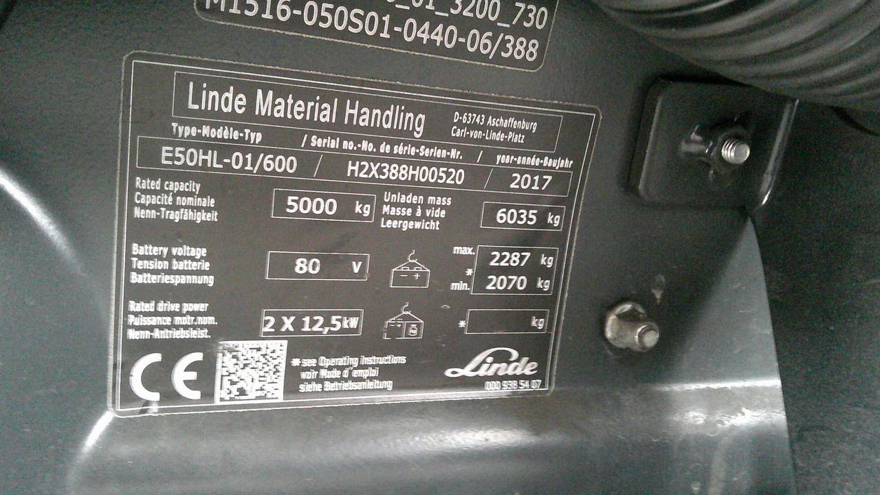 LINDE E50HL-01/600 CABIN - Electric forklift: picture 2 LINDE E50HL-01/600 CABIN - Electric forklift: picture 2