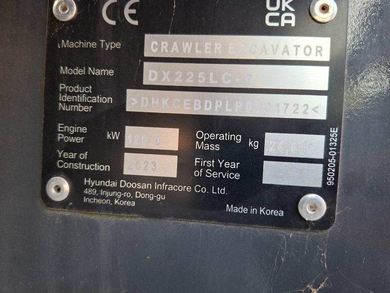 Develon DX 225 LC-7 - Crawler excavator: picture 5 Develon DX 225 LC-7 - Crawler excavator: picture 5