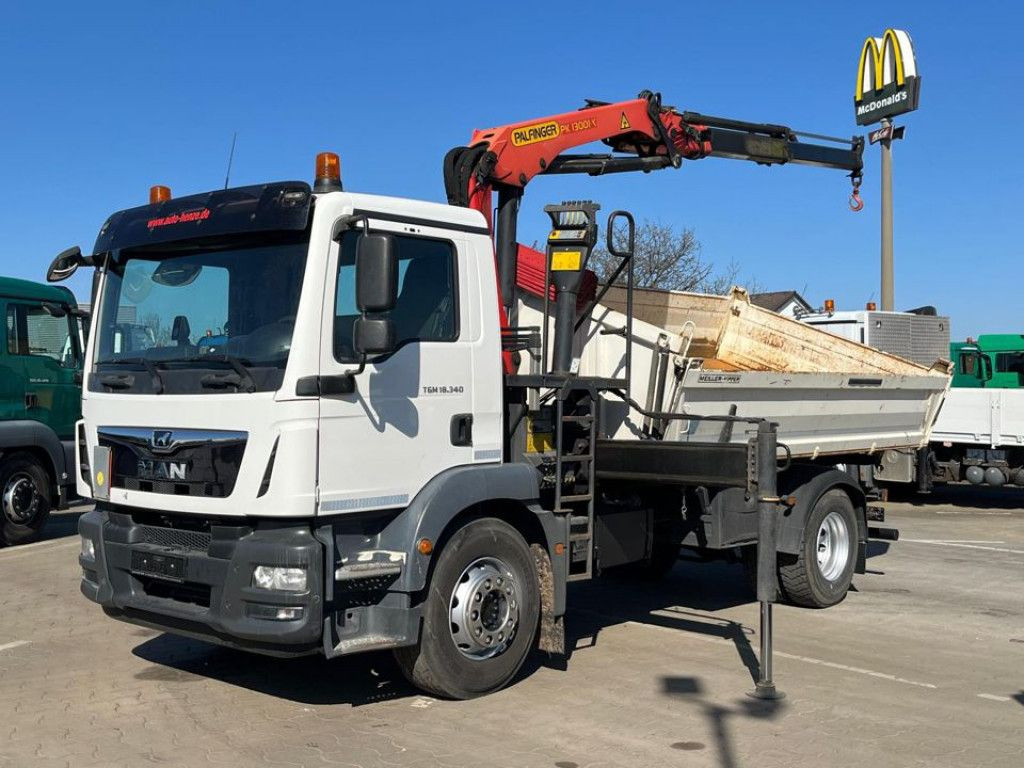 MAN TG-M 18.340 4x2 2-Achs Kipper Kran Palf. PK 130 - Tipper, Crane truck: picture 1 MAN TG-M 18.340 4x2 2-Achs Kipper Kran Palf. PK 130 - Tipper, Crane truck: picture 1