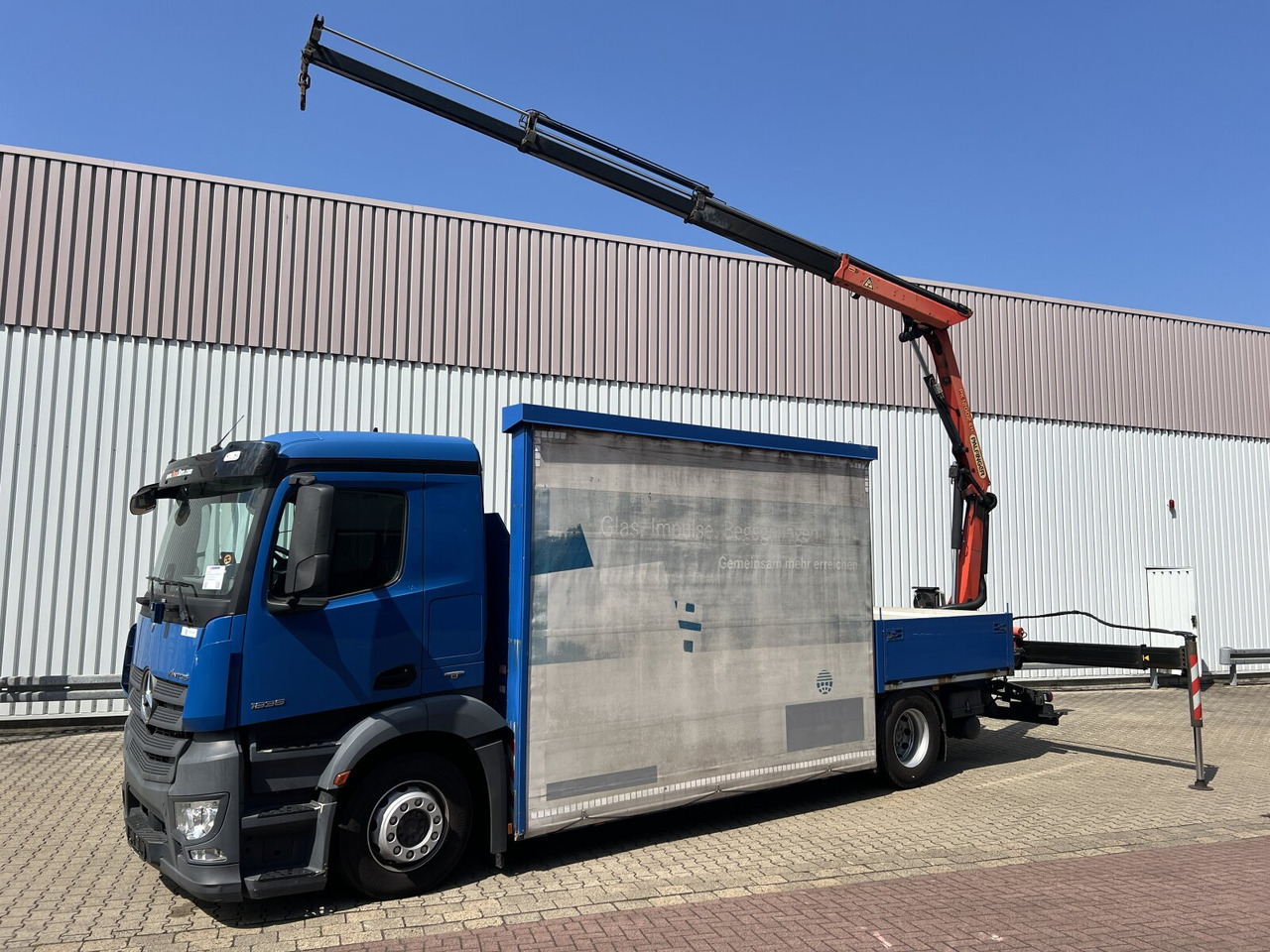 Mercedes-Benz Antos 1836 L 4x2 Antos 1836 L 4x2, Glastransporter, Heckkran Palfinger Pk 12002-EH, Funk - Crane truck: picture 1 Mercedes-Benz Antos 1836 L 4x2 Antos 1836 L 4x2, Glastransporter, Heckkran Palfinger Pk 12002-EH, Funk - Crane truck: picture 1