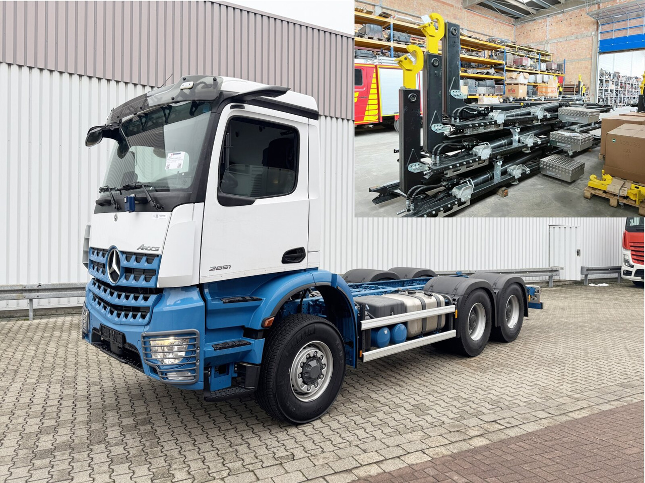 Mercedes-Benz Arocs 2651 L 6x6 Arocs 2651 L 6x6, HydroDrive, MirrorCam, Massage-Sitz, Motorabtrieb - Hook lift truck: picture 1 Mercedes-Benz Arocs 2651 L 6x6 Arocs 2651 L 6x6, HydroDrive, MirrorCam, Massage-Sitz, Motorabtrieb - Hook lift truck: picture 1