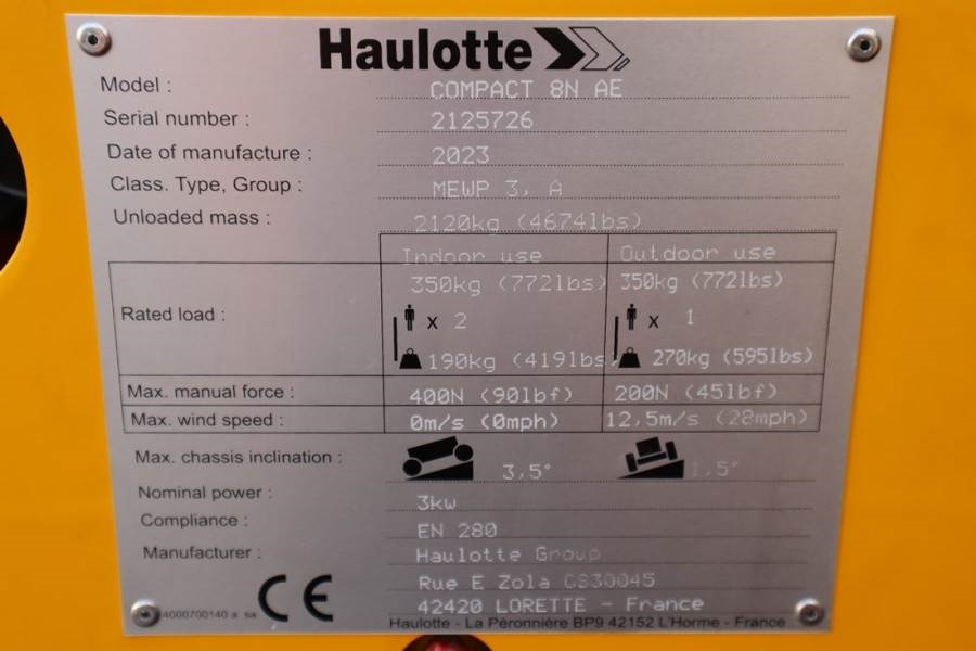Lease a Haulotte Compact 8N Valid inspection, *Guarantee! 8m Workin  Haulotte Compact 8N Valid inspection, *Guarantee! 8m Workin: picture 11