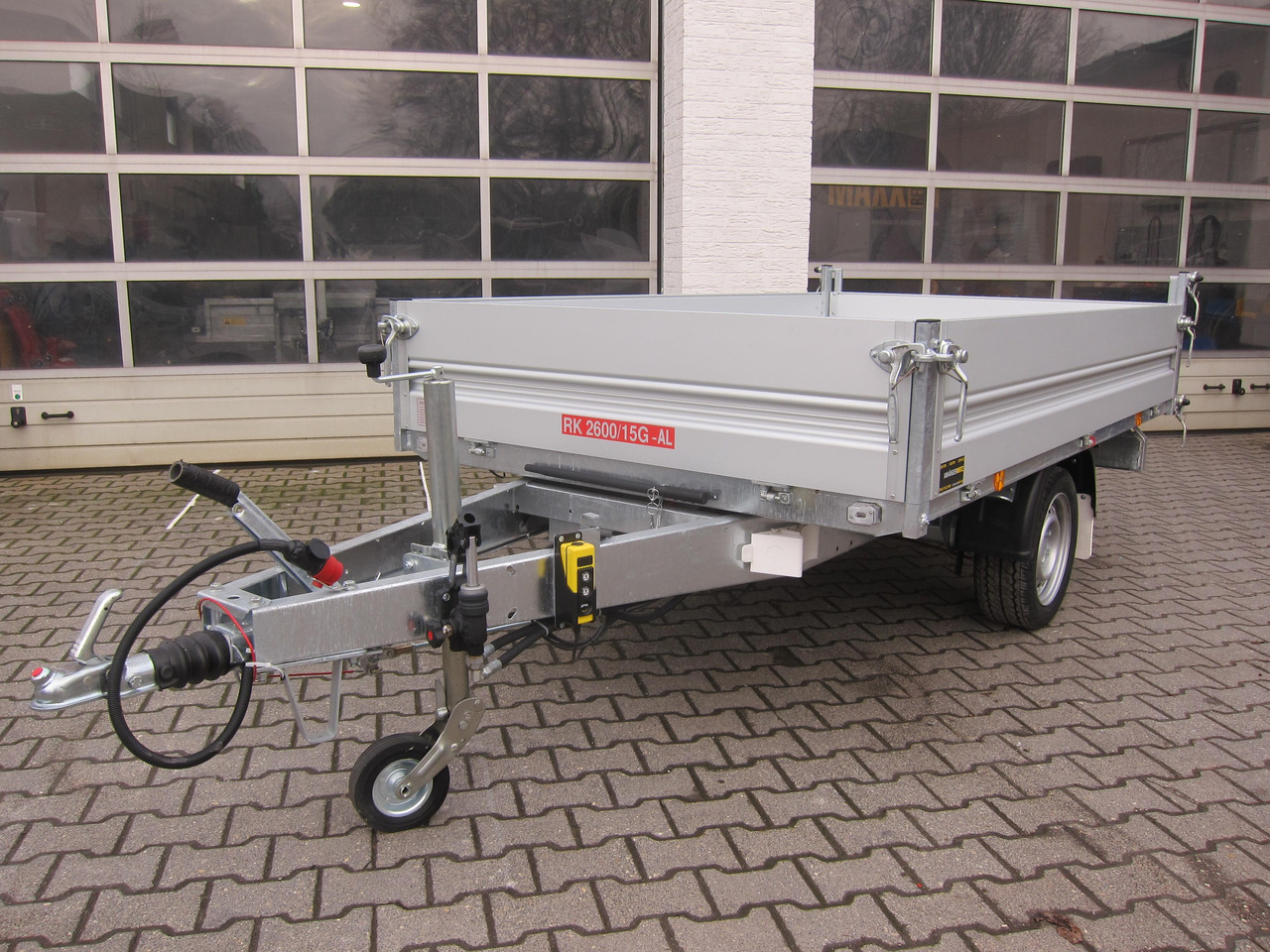 Pongratz Kipper RK 2600/15 G-AL Elektrisch + Notpumpe 260x151x36cm Stahlboden Pendel 13" 1800kg - Tipper trailer: picture 2 Pongratz Kipper RK 2600/15 G-AL Elektrisch + Notpumpe 260x151x36cm Stahlboden Pendel 13" 1800kg - Tipper trailer: picture 2