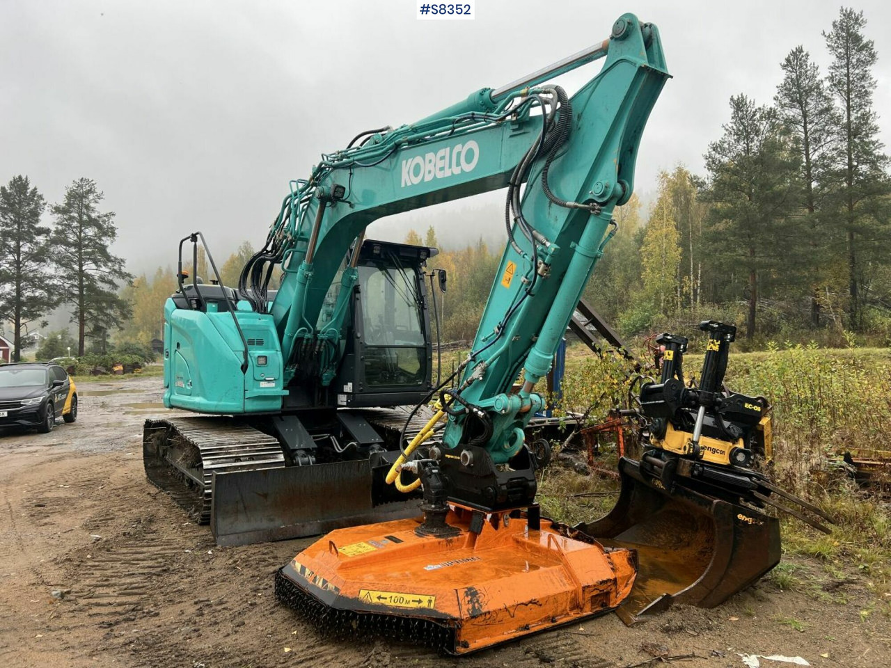 KOBELCO SK140 SRLC-7 with Trejon Cutting unit and Engcon tiltrotator (SEE VIDEO) - Crawler excavator: picture 2 KOBELCO SK140 SRLC-7 with Trejon Cutting unit and Engcon tiltrotator (SEE VIDEO) - Crawler excavator: picture 2