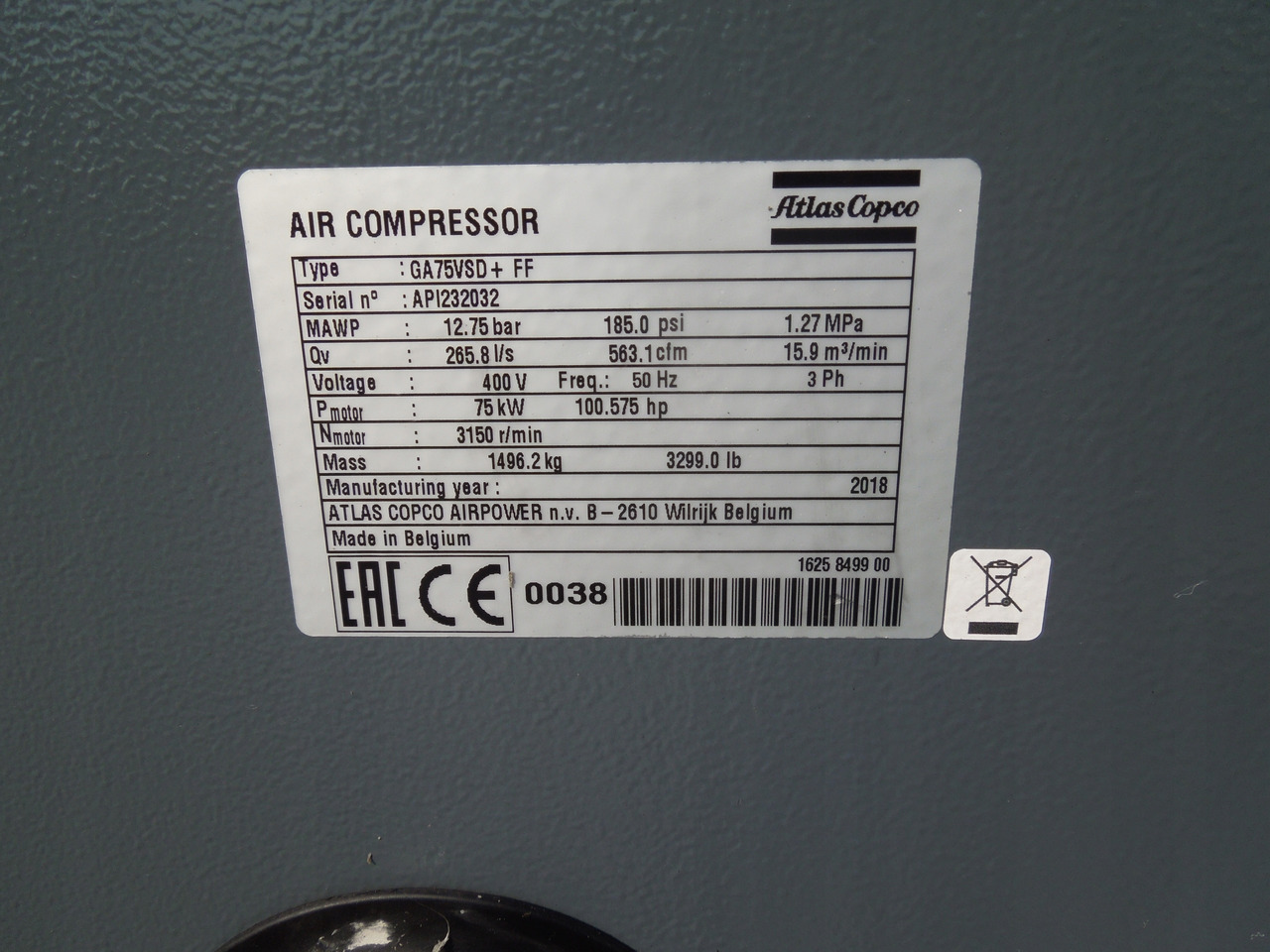 ATLAS COPCO GA75VSD+FF - Air compressor: picture 2 ATLAS COPCO GA75VSD+FF - Air compressor: picture 2
