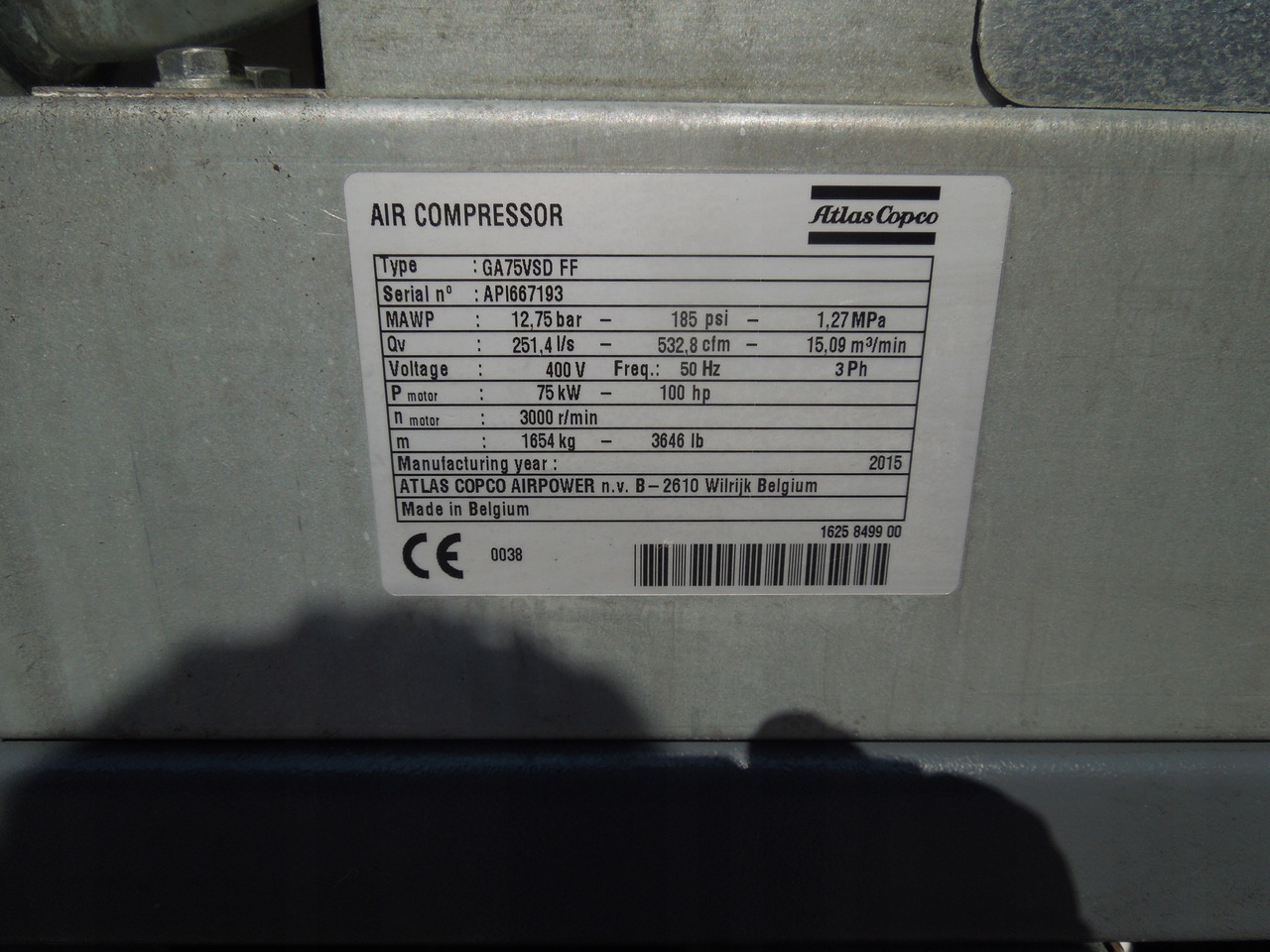 ATLAS COPCO GA75VSDFF - Air compressor: picture 2 ATLAS COPCO GA75VSDFF - Air compressor: picture 2