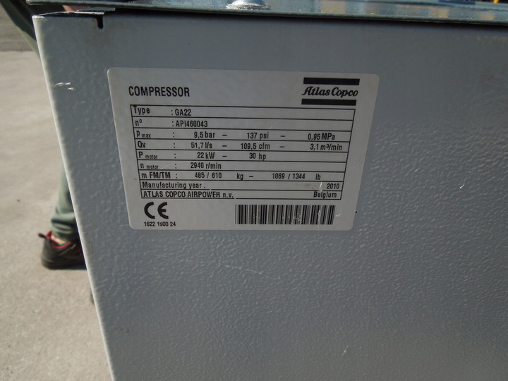 Atlas Copco GA22FF - Air compressor: picture 1 Atlas Copco GA22FF - Air compressor: picture 1