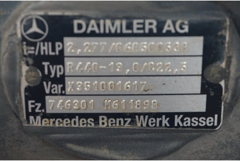 Mercedes-Benz R440-13A/C22.5 41/18 I=2.278 - Rear axle for Truck: picture 4 Mercedes-Benz R440-13A/C22.5 41/18 I=2.278 - Rear axle for Truck: picture 4