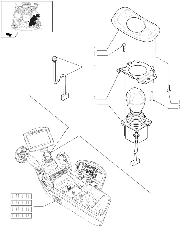 New Holland T6010 Joystick 84253192 - Cab and interior for Farm tractor: picture 1 New Holland T6010 Joystick 84253192 - Cab and interior for Farm tractor: picture 1