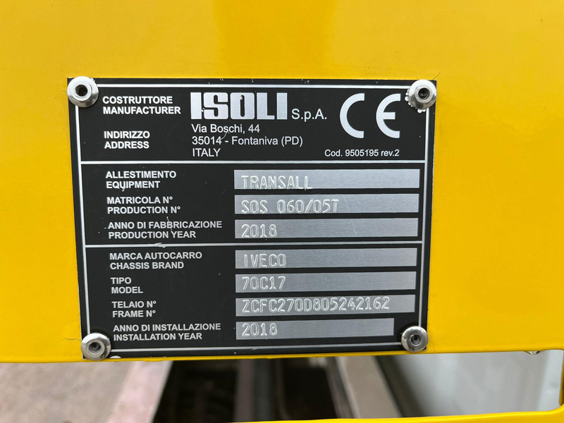 Autotransporter truck Iveco Daily 70C18 4x2 ISOLI Transall / PLATFORM L=4981 mm: picture 16