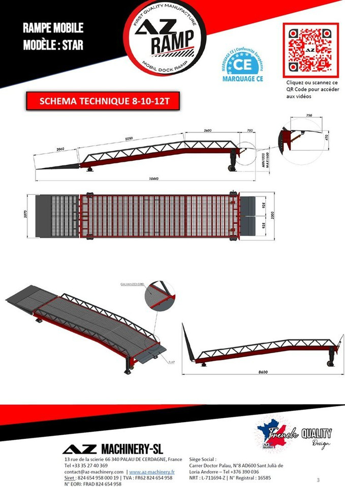 **RENTAL** Loading Ramp with with hydraulic tilting bridge - AZ RAMP - STAR- 8T. 8 ton capacity - Loading ramp: picture 5 **RENTAL** Loading Ramp with with hydraulic tilting bridge - AZ RAMP - STAR- 8T. 8 ton capacity - Loading ramp: picture 5