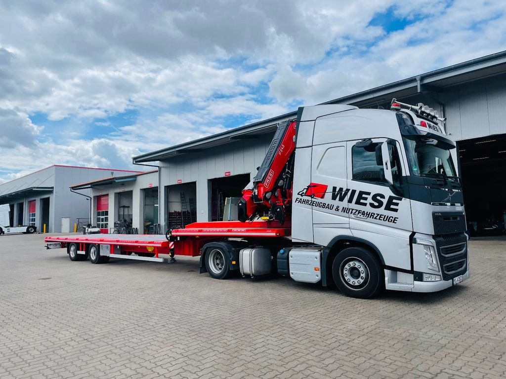 Wiese Stufensattel Tieflader mit Kran Fassi F545 - Low loader semi-trailer: picture 2 Wiese Stufensattel Tieflader mit Kran Fassi F545 - Low loader semi-trailer: picture 2
