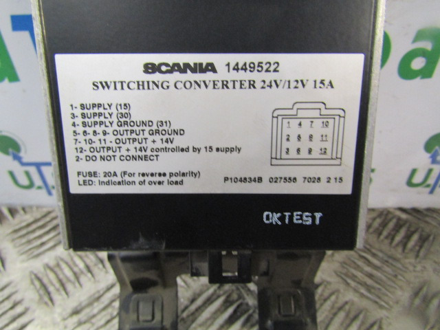 SCANIA P94 VOLTAGE CONVERTER P/NO 1449522 - ECU for Truck: picture 2 SCANIA P94 VOLTAGE CONVERTER P/NO 1449522 - ECU for Truck: picture 2