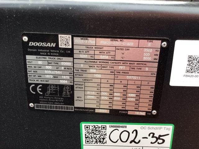 Doosan B35X-7 PLUS - Electric forklift: picture 5 Doosan B35X-7 PLUS - Electric forklift: picture 5