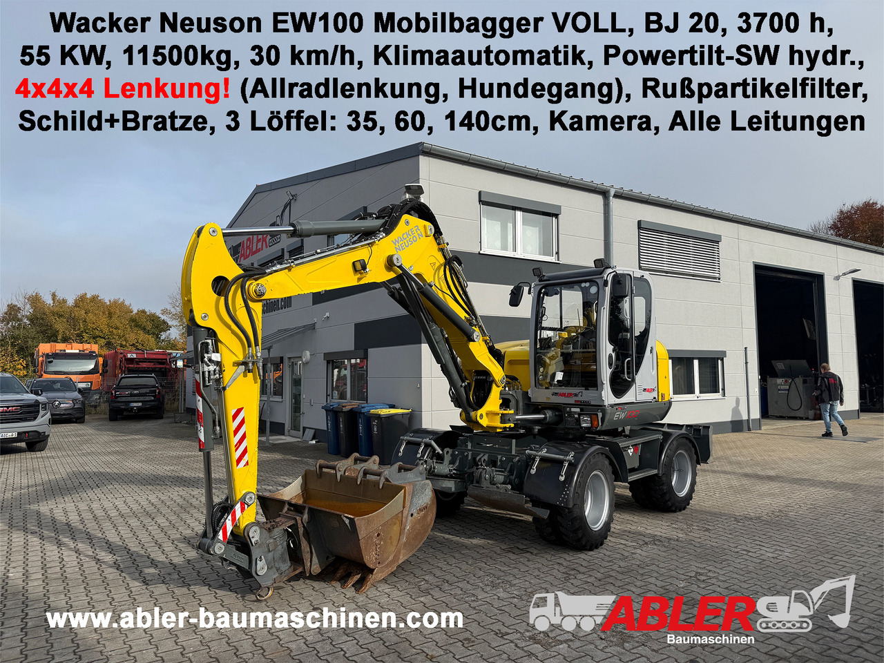 Wacker Neuson EW100 Mobilbagger Allradlenkung Powertilt VOLL - Excavator: picture 1 Wacker Neuson EW100 Mobilbagger Allradlenkung Powertilt VOLL - Excavator: picture 1