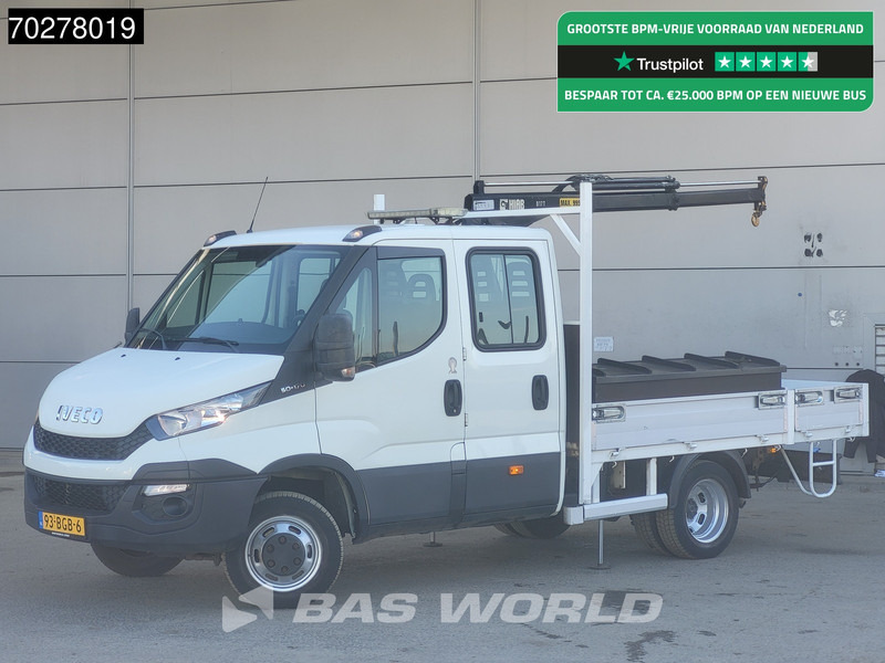 Iveco Daily 50C17 3.0L Automaat DC Open laadbak Kraan Hiab 017T-2 Airco APK 10-2025 Pickup Crane Kraanwagen Pritsche Airco Dubbel cabine - Flatbed van: picture 1 Iveco Daily 50C17 3.0L Automaat DC Open laadbak Kraan Hiab 017T-2 Airco APK 10-2025 Pickup Crane Kraanwagen Pritsche Airco Dubbel cabine - Flatbed van: picture 1