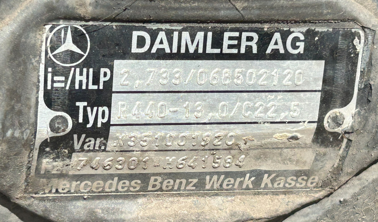 MERCEDES AXLE + HUBS R440-13,0 2,733 ACTROS MP4 - Rear axle: picture 4 MERCEDES AXLE + HUBS R440-13,0 2,733 ACTROS MP4 - Rear axle: picture 4