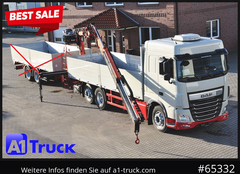 DAF XF 440, Baustoff, Terex 145.2 - Dropside/ Flatbed truck, Crane truck: picture 1 DAF XF 440, Baustoff, Terex 145.2 - Dropside/ Flatbed truck, Crane truck: picture 1
