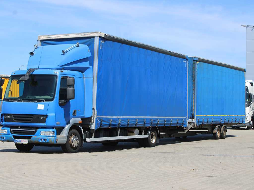 DAF FA LF 45, EURO 5, TYRES 80% + AGADOS TRAILER - Curtainsider truck: picture 1 DAF FA LF 45, EURO 5, TYRES 80% + AGADOS TRAILER - Curtainsider truck: picture 1
