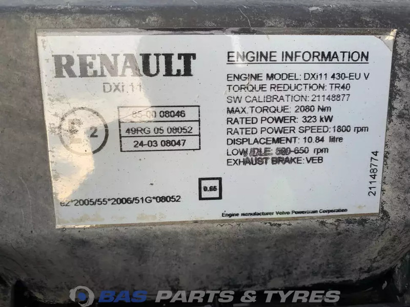 Renault Premium Euro 4-5 Motor Renault DXi11 430 7422083486 - Engine for Truck: picture 5 Renault Premium Euro 4-5 Motor Renault DXi11 430 7422083486 - Engine for Truck: picture 5