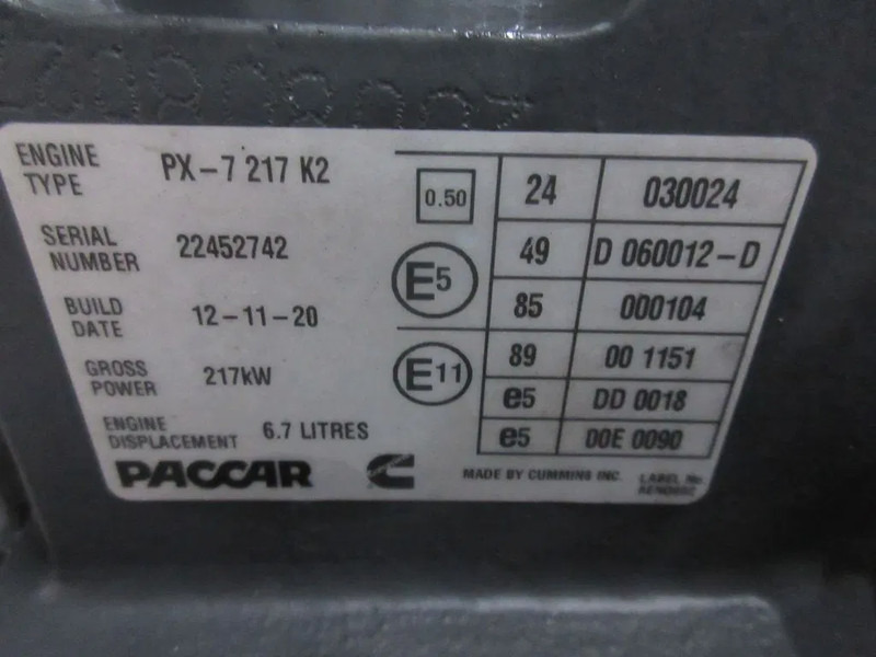 DAF 22452742/// 1715909//1706295 // PX-7 217 K2 DAF LF 290 - Engine for Truck: picture 5 DAF 22452742/// 1715909//1706295 // PX-7 217 K2 DAF LF 290 - Engine for Truck: picture 5