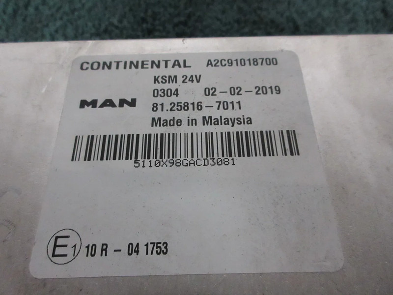 MAN 81.25816-7011 KSM MODULE EURO 6 MAN TGX TGS TGM EURO 6 - Electrical system for Truck: picture 5 MAN 81.25816-7011 KSM MODULE EURO 6 MAN TGX TGS TGM EURO 6 - Electrical system for Truck: picture 5