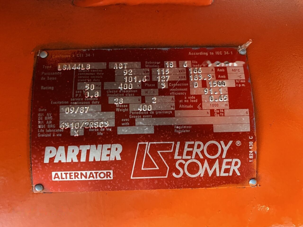 Renault 115 kVa diesel - Generator set: picture 5 Renault 115 kVa diesel - Generator set: picture 5