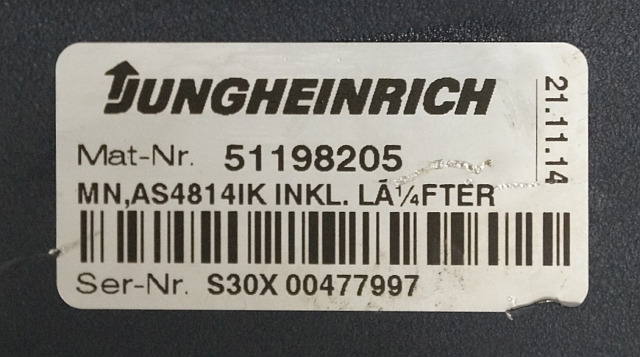 Jungheinrich 51159321 | Rij/hef regeling drive/lifting controller AS4814Ik Index - ECU for Material handling equipment: picture 4 Jungheinrich 51159321 | Rij/hef regeling drive/lifting controller AS4814Ik Index - ECU for Material handling equipment: picture 4