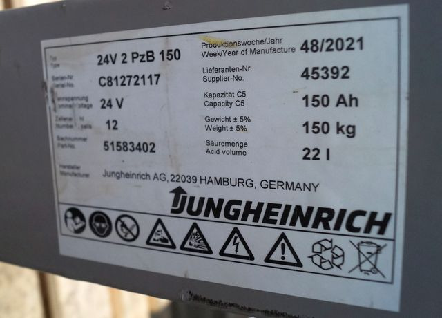 Jungheinrich unknown | Battery 24 2PZB150 year 2021 weight 150 kg sn. C81272117 - Battery for Material handling equipment: picture 3 Jungheinrich unknown | Battery 24 2PZB150 year 2021 weight 150 kg sn. C81272117 - Battery for Material handling equipment: picture 3
