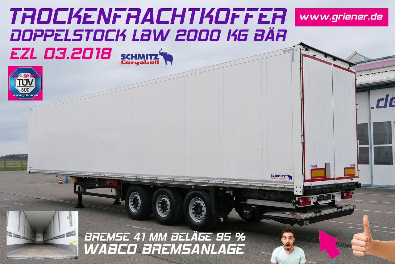 Schmitz Cargobull SKO 24/DOPPELSTOCK / LBW 2000 kg UFB LASI 12642 - Closed box semi-trailer: picture 1 Schmitz Cargobull SKO 24/DOPPELSTOCK / LBW 2000 kg UFB LASI 12642 - Closed box semi-trailer: picture 1