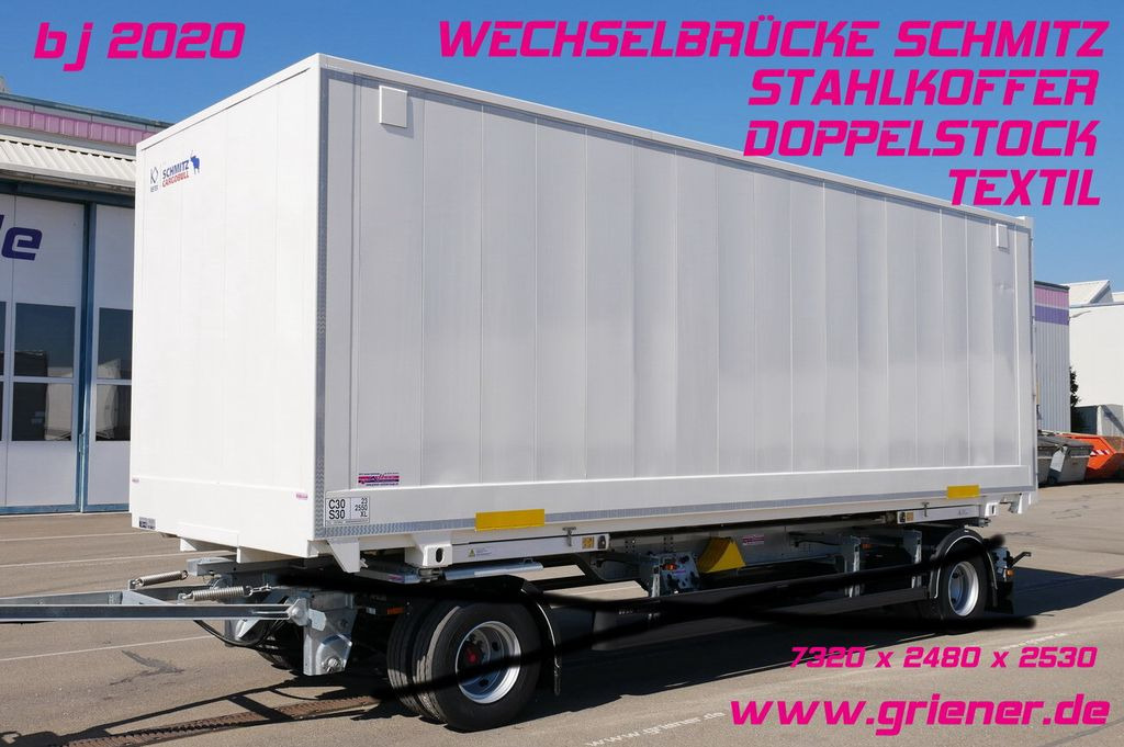 Schmitz Cargobull WKSTG 7,45 /STAHLKOFFER / TEXTIL / DOPPELSTOCK - Container transporter/ Swap body trailer: picture 1 Schmitz Cargobull WKSTG 7,45 /STAHLKOFFER / TEXTIL / DOPPELSTOCK - Container transporter/ Swap body trailer: picture 1