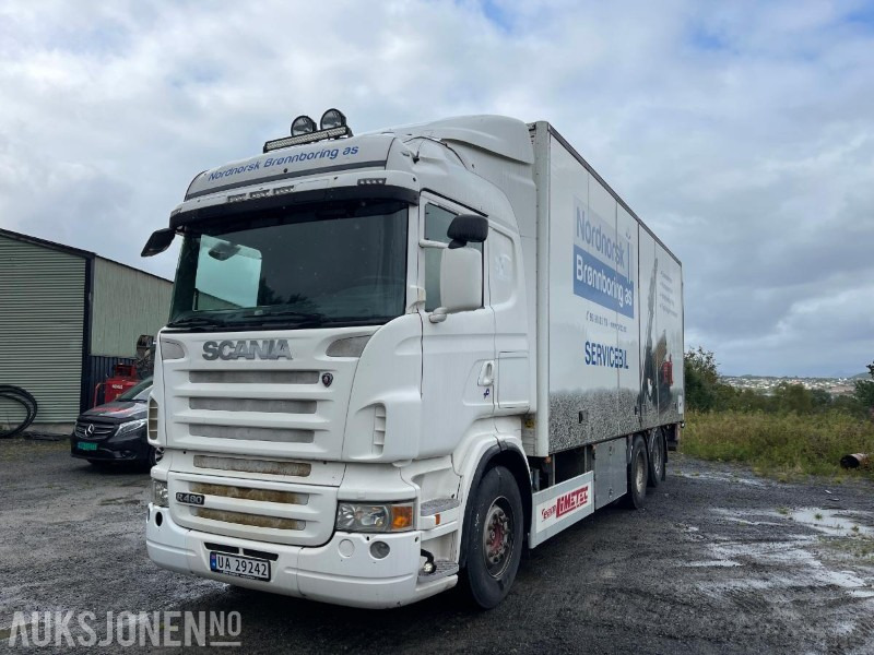 Box truck 2009 Scania 480 R-serie Topline Skapbil med full sideåpning og Zepro baklift: picture 1