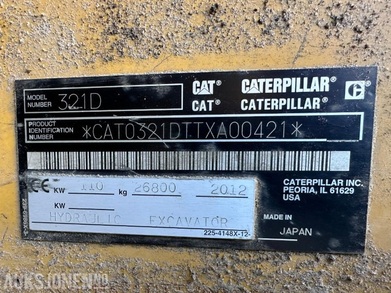2012 CAT 321DLCR GRAVEMASKIN MED ROTORTILT- 11356 TIMER - NYLIG SERTIFISERT MARS 2025 - Excavator: picture 5 2012 CAT 321DLCR GRAVEMASKIN MED ROTORTILT- 11356 TIMER - NYLIG SERTIFISERT MARS 2025 - Excavator: picture 5