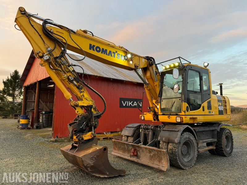2015 Komatsu PW 160-8 Velutstyrt hjulgraver med Engcon rototilt, Leica GPS og sentralsmøring - Excavator: picture 1 2015 Komatsu PW 160-8 Velutstyrt hjulgraver med Engcon rototilt, Leica GPS og sentralsmøring - Excavator: picture 1