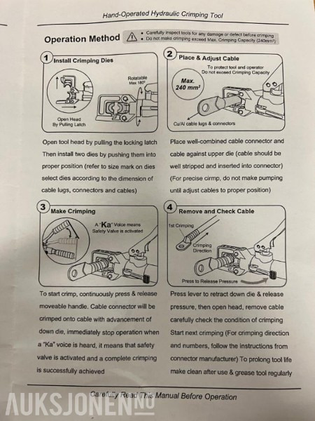 Hydraulisk Presstang for C-Press og kabelsko- Ny/Ubrukt - ingen minstepris - Attachment for Construction machinery: picture 4 Hydraulisk Presstang for C-Press og kabelsko- Ny/Ubrukt - ingen minstepris - Attachment for Construction machinery: picture 4