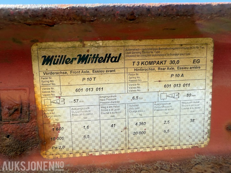 2007 Muller Mitteltal T 3 kompakt maskintralle - Blir EU OK - Trailer: picture 5 2007 Muller Mitteltal T 3 kompakt maskintralle - Blir EU OK - Trailer: picture 5