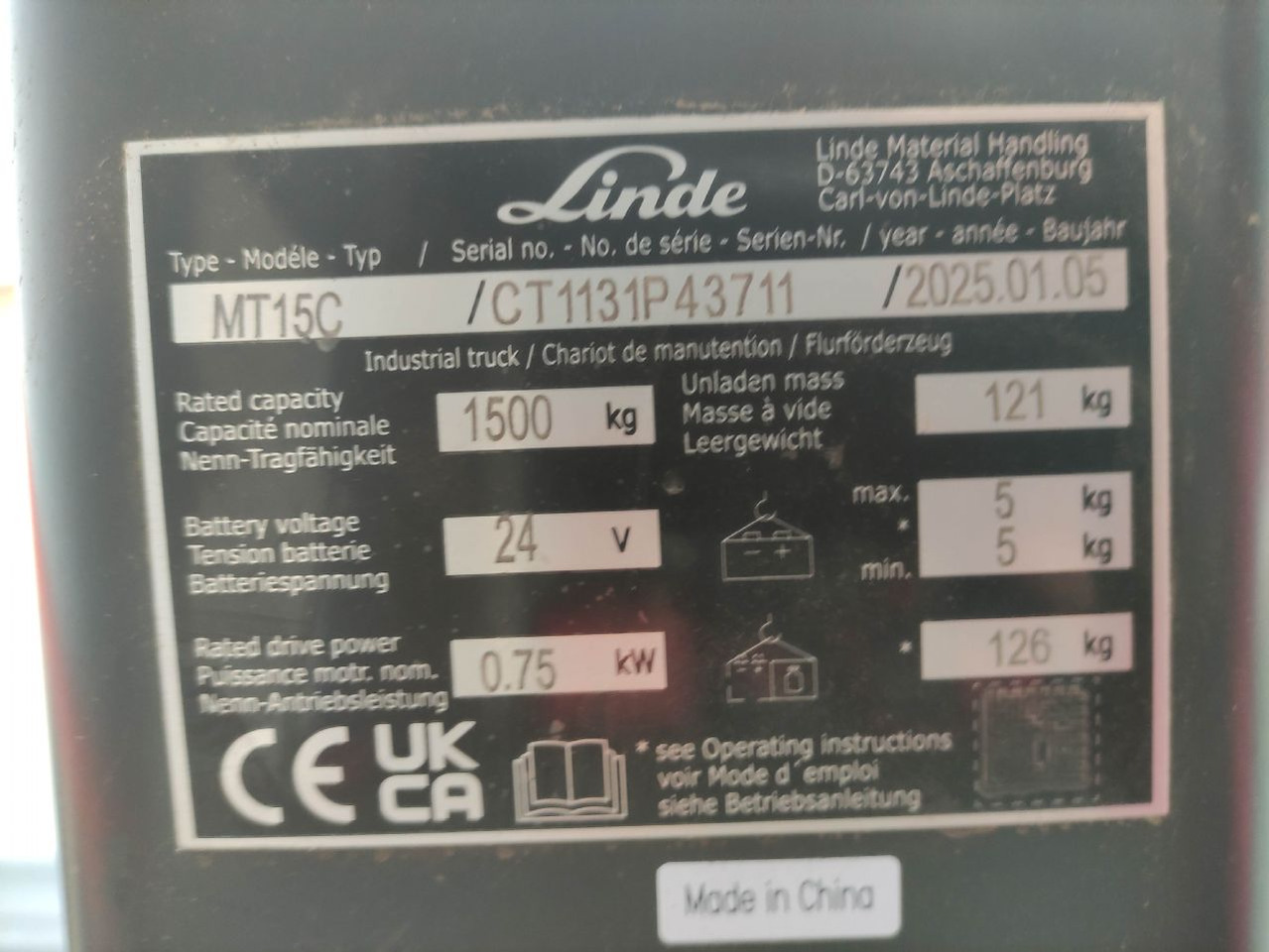 Linde MT15C - Pallet truck: picture 5 Linde MT15C - Pallet truck: picture 5