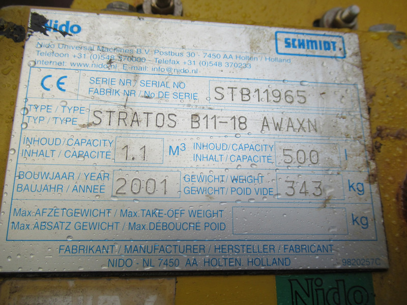 NIDO Stratos B11-18 AWAXN 1,1M3 + 500 L Zoutstrooier Saltzstreuer - Sand/ Salt spreader: picture 4 NIDO Stratos B11-18 AWAXN 1,1M3 + 500 L Zoutstrooier Saltzstreuer - Sand/ Salt spreader: picture 4