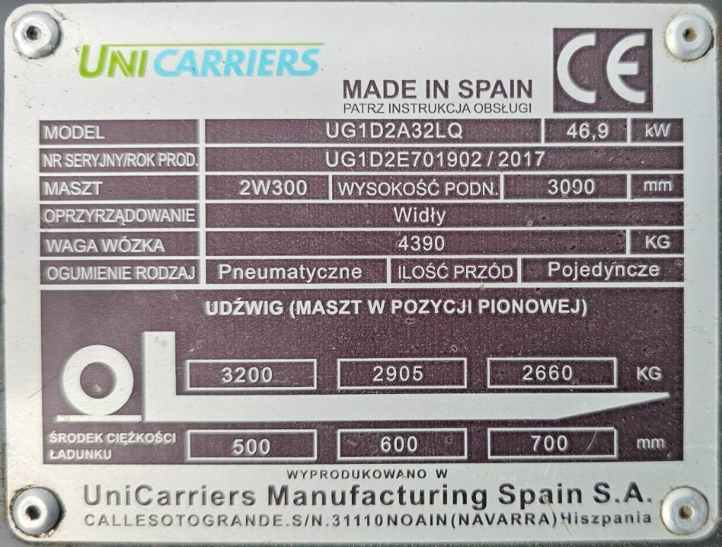LPG forklift UniCarriers UG1D2A32LQ DX32: picture 11