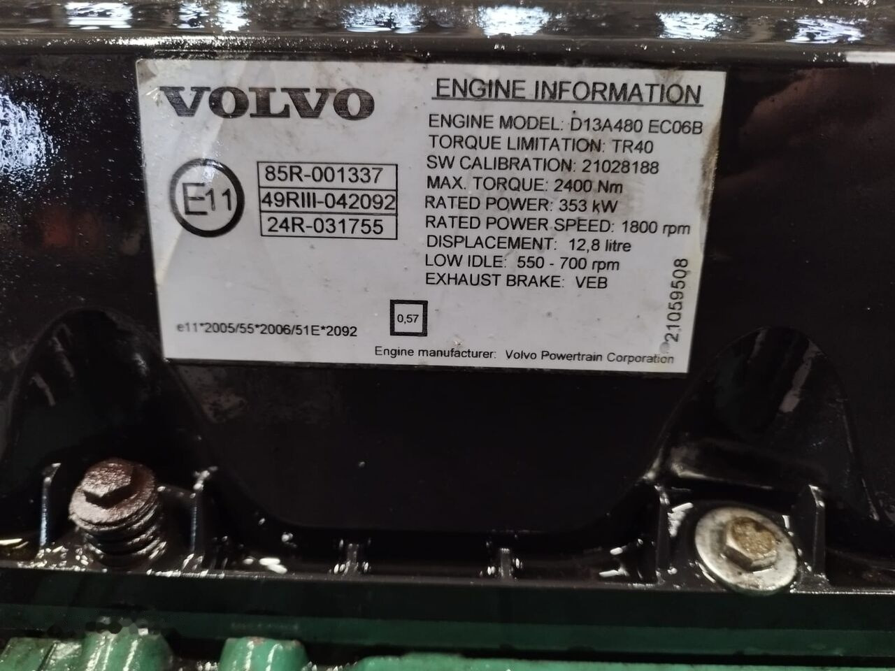 Volvo 480 E3 D13A   Volvo FH13 FM13 - Engine for Truck: picture 3 Volvo 480 E3 D13A   Volvo FH13 FM13 - Engine for Truck: picture 3