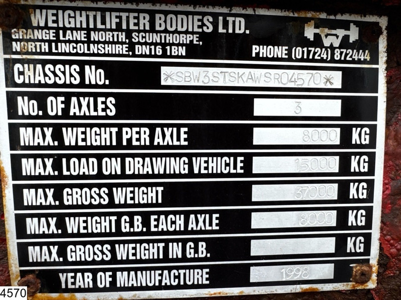 Weight Lifter Container chassis Twistlocks, 30 FT - Container transporter/ Swap body semi-trailer: picture 4 Weight Lifter Container chassis Twistlocks, 30 FT - Container transporter/ Swap body semi-trailer: picture 4