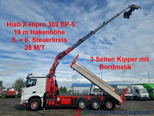 Mercedes-Benz Arocs 3251 8x4 Hiab 302 EP-5 28M/T 19mHakenhöhe - Tipper, Crane truck: picture 1 Mercedes-Benz Arocs 3251 8x4 Hiab 302 EP-5 28M/T 19mHakenhöhe - Tipper, Crane truck: picture 1