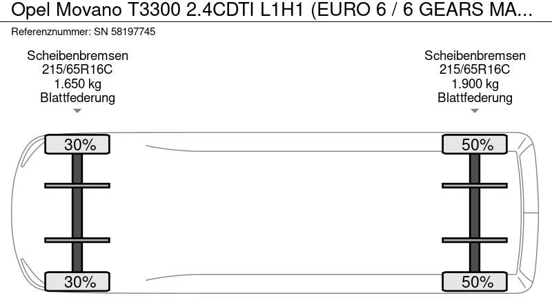 Small van Opel Movano T3300 2.4CDTI L1H1 (EURO 6 / 6 GEARS MANUAL GEARBOX / AIRCONDITIONING / APPLE CARPLAY / REAR VIEW CAMERA / ETC): picture 19